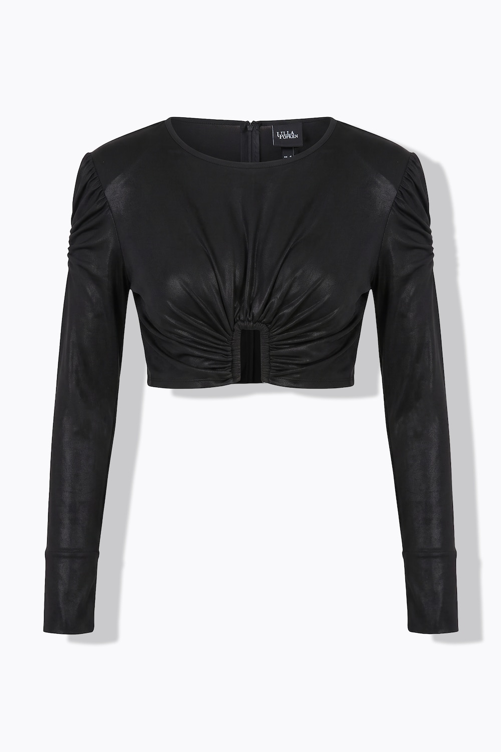 Langarmshirt, Slim Fit, drapierte Vorderseite, Langarm