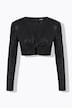 Langarmshirt, Slim Fit, drapierte Vorderseite, Langarm