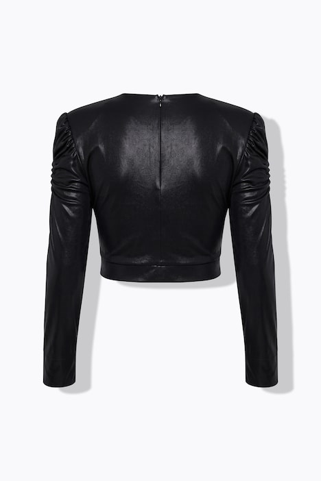 Langarmshirt, Slim Fit, drapierte Vorderseite, Langarm