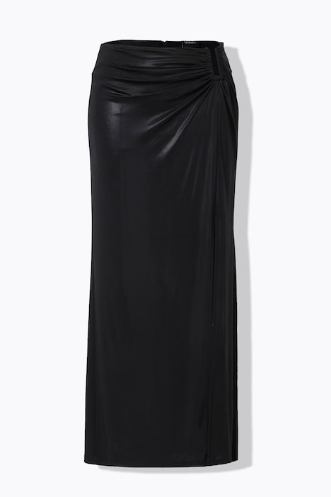 Maxirock, Slim Fit, drapierte Taille, langer Schlitz