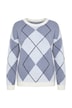 Relaxed Fit Argyle Sweater