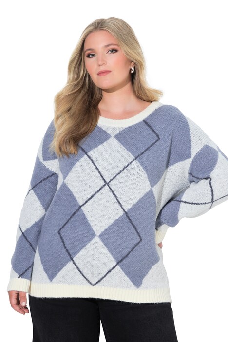 Relaxed Fit Argyle Sweater