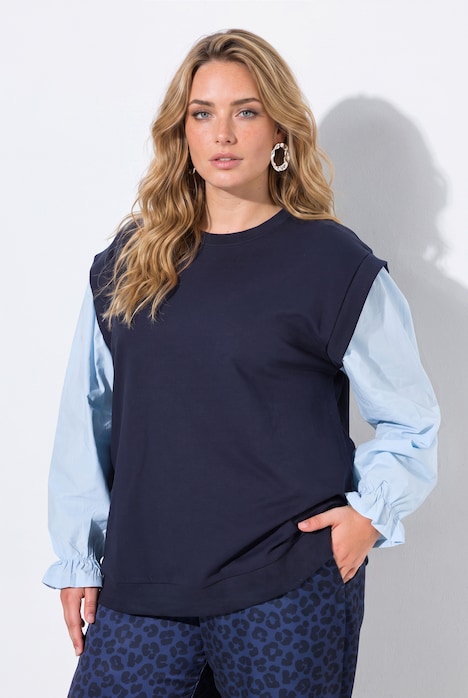 Sweatshirt, Boxy Fit, Blusenärmel aus Web
