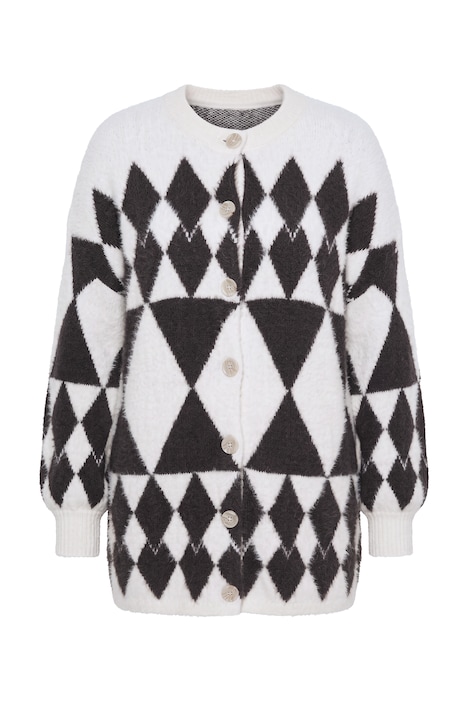 Diamond Pattern Long Sleeve Cardigan