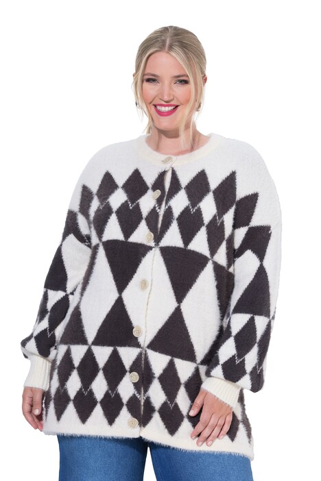Diamond Pattern Long Sleeve Cardigan