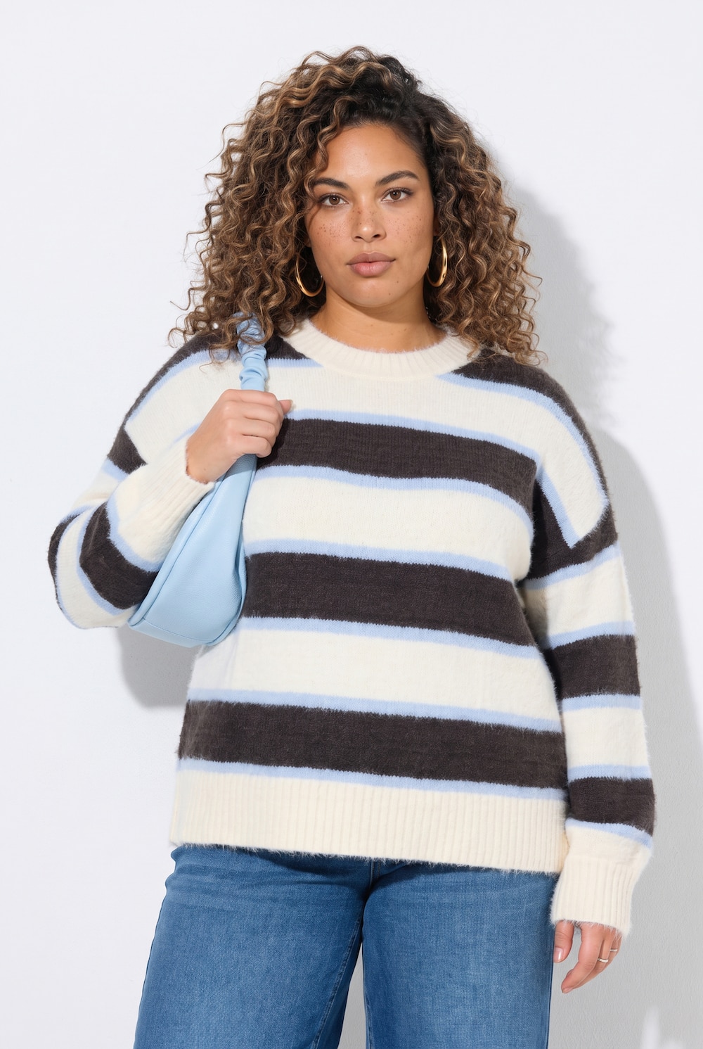 Pullover, Loose Fit, Blockstreifen, Ballon-Langarm