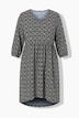 Kleid, bedruckt, A-Linie, V-Ausschnitt, 3/4-Arm