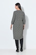 Kleid, bedruckt, A-Linie, V-Ausschnitt, 3/4-Arm