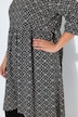 Kleid, bedruckt, A-Linie, V-Ausschnitt, 3/4-Arm