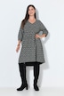 Kleid, bedruckt, A-Linie, V-Ausschnitt, 3/4-Arm
