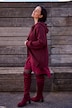 Robe avec imprimé, coupe évasée, décolleté en V et manches 3/4