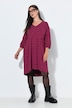 Kleid, bedruckt, A-Linie, V-Ausschnitt, 3/4-Arm