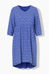 Kleid, bedruckt, A-Linie, V-Ausschnitt, 3/4-Arm
