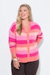 Strickjacke, Loose Fit, Blockstreifen, V-Ausschnitt