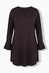 Longshirt, Zierbänder, A-Linie, Tunika-Ausschnitt, Langarm
