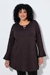 Longshirt, Zierbänder, A-Linie, Tunika-Ausschnitt, Langarm