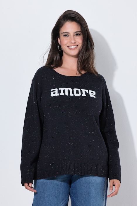 Pullover, Schriftmotiv Amore, Langarm