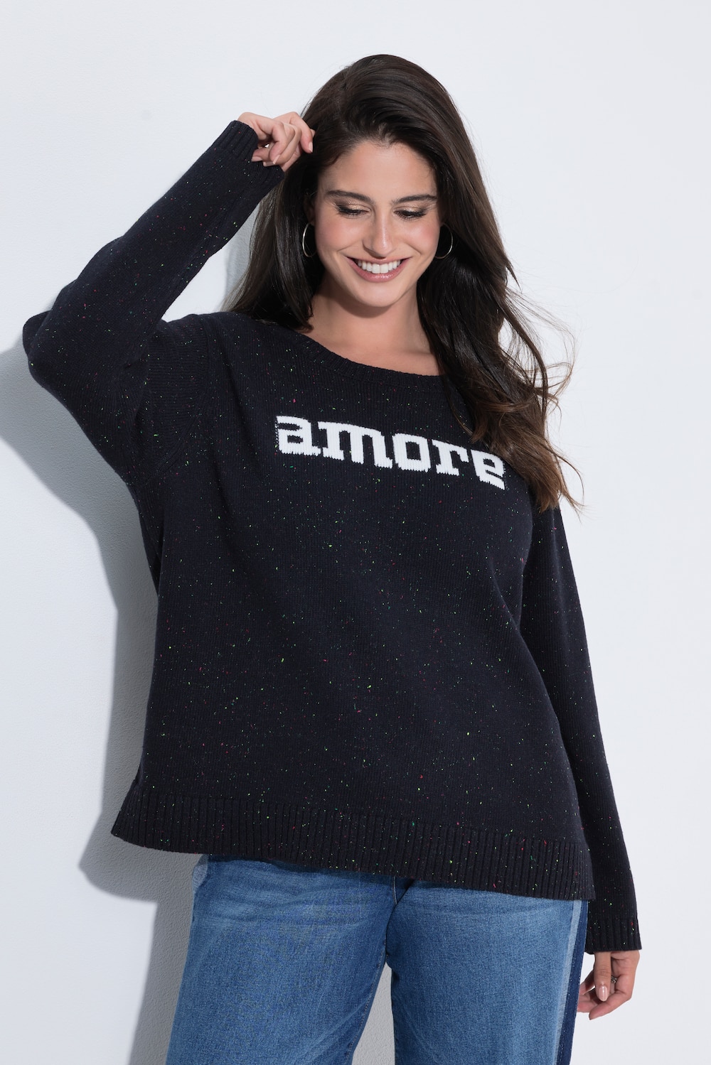Pullover, Schriftmotiv Amore, Langarm