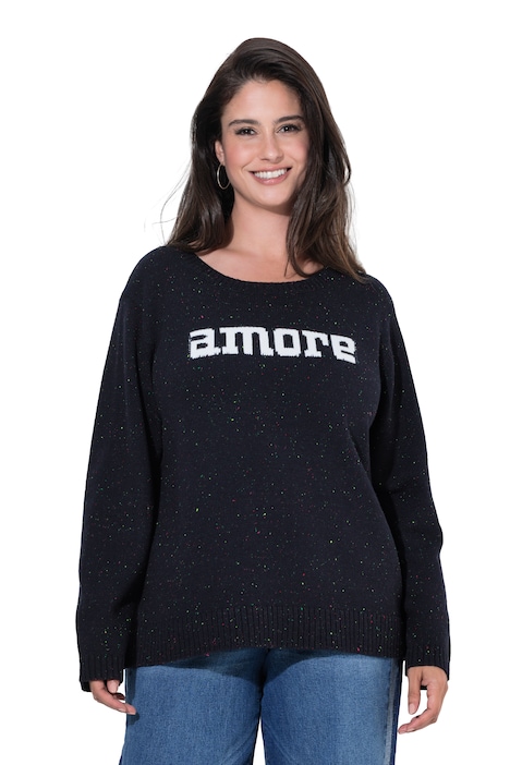 Pullover, Schriftmotiv Amore, Langarm