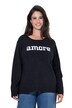Pullover, Schriftmotiv Amore, Langarm
