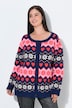 Strickjacke, Norwegermuster, Rundhalsausschnitt, Langarm