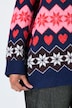Strickjacke, Norwegermuster, Rundhalsausschnitt, Langarm