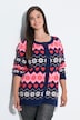 Strickjacke, Norwegermuster, Rundhalsausschnitt, Langarm