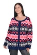 Strickjacke, Norwegermuster, Rundhalsausschnitt, Langarm