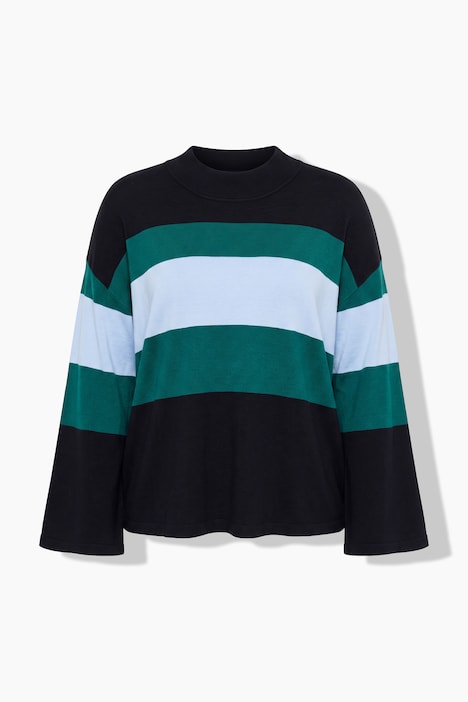 Pullover, Loose Fit, Blockstreifen, Stehkragen