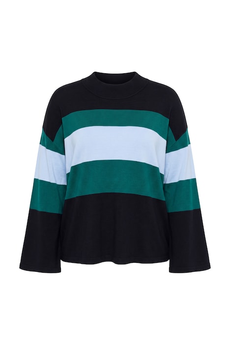 Block Striped Dropped Shoulder Sweater