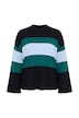 Block Striped Dropped Shoulder Sweater