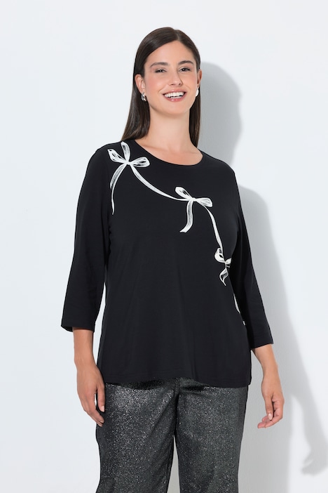 Shirt, Schleifen, Rundhalsausschnitt, 3/4-Arm