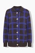 Strickjacke, Straight Fit, Karomuster, Langarm