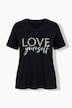 T-shirt, A-lijn, luipaardopschrift, korte mouwen