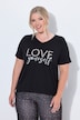 T-shirt, A-lijn, luipaardopschrift, korte mouwen