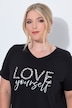 T-shirt, A-lijn, luipaardopschrift, korte mouwen