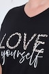 T-shirt, A-lijn, luipaardopschrift, korte mouwen