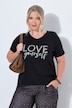 T-shirt, A-lijn, luipaardopschrift, korte mouwen