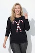 Weihnachts-Pullover, Zuckerstangen, Rundhals Langam
