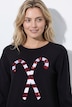 Weihnachts-Pullover, Zuckerstangen, Rundhals Langam