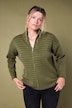 Strickjacke, oversized, Ringelstrick, Troyerkragen