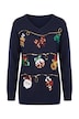 Weihnachts-Pullover, Girlanden, V-Ausschnitt, Langarm