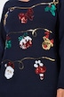Weihnachts-Pullover, Girlanden, V-Ausschnitt, Langarm