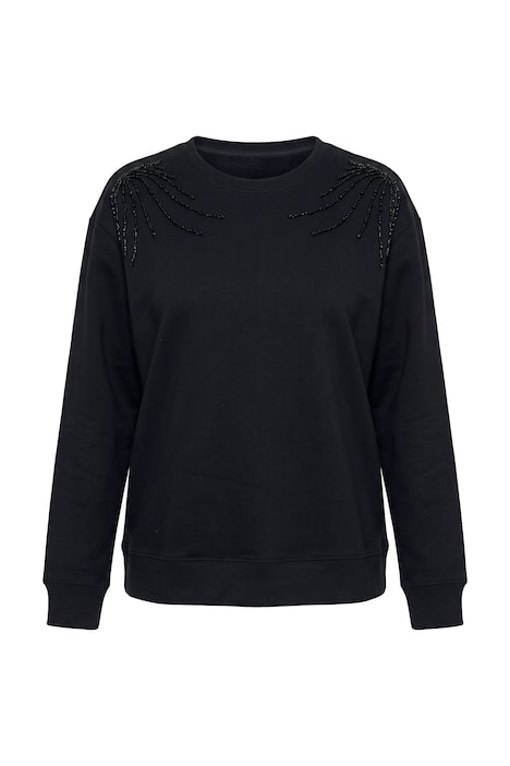 Sweatshirt, Zierperlen-Stickerei, Rundhals, Langarm