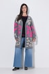 Cardigan long, motif léopard coloré, manches longues