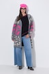 Cardigan long, motif léopard coloré, manches longues