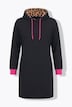 Sweatkleid, Leomuster, Kapuze, Langarm