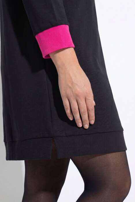 Sweatkleid, Leomuster, Kapuze, Langarm