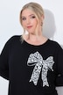 T-shirt met lange mouwen, comfortabele pasvorm, strikmotief, vleermuismouwen