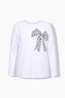 T-shirt met lange mouwen, comfortabele pasvorm, strikmotief, vleermuismouwen